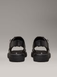 Black Leather Fisherman Sandals  Women