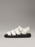White Leather Fisherman Sandals  Women