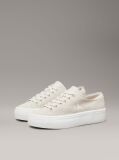 Μπεζ Platform Sneakers Από Canvas  Γυναίκα