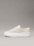 Μπεζ Platform Sneakers Από Canvas  Γυναίκα