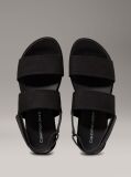 Black Canvas Platform Wedge Sandals  Women