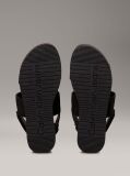 Black Canvas Platform Wedge Sandals  Women