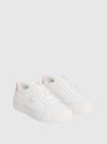 White Vulcanised Leather Trainers  Women