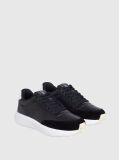 Black Leather Runner Trainers  Women