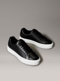Μαύρο Δερμάτινα Sneakers Με Λογότυπο  Γυναίκα