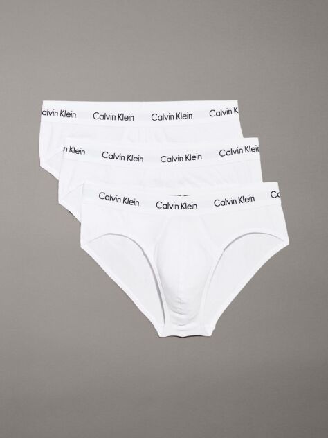 White 3 Pack Briefs - Cotton Stretch  Men