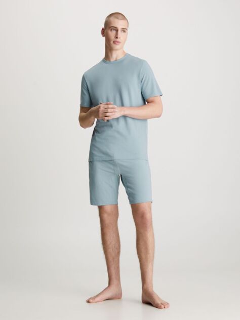 Blue Shorts Pyjama Set - Cotton Stretch  Men