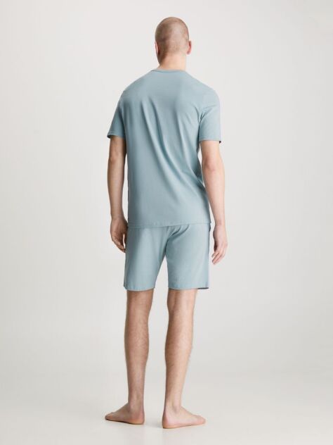 Blue Shorts Pyjama Set - Cotton Stretch  Men