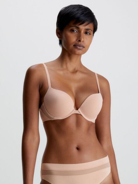 Grey Plunge Push-Up Bra - Perfectly Fit  Women