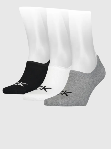 Grey 3 Pack Invisible Socks  Men