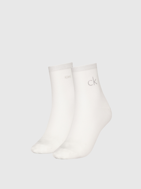 White 2 Pack Short Socks  Women