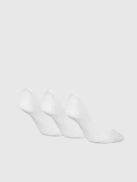 White 3 Pack Invisible Socks   Women