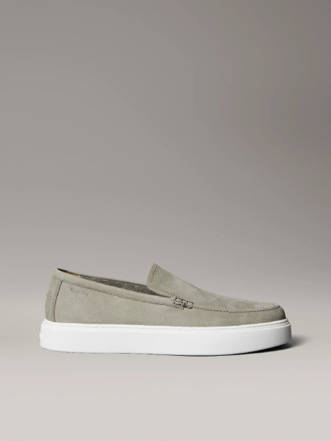 Green Leather Hybrid Moccasins  Men