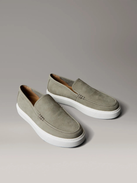 Green Leather Hybrid Moccasins  Men