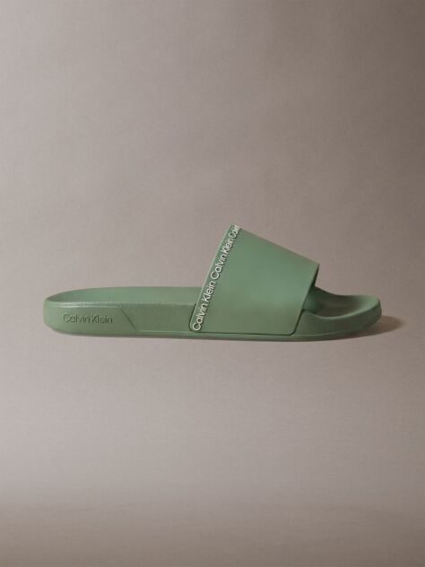 Green Contoured Logo Sliders  Men