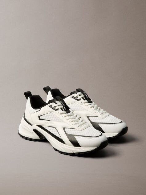 White Trailblazer — Mesh Mix Runner Trainers  Men