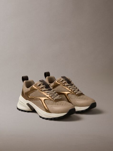Καφέ Υβριδικά Sneakers Πεζοπορίας Από Δίχτυ  Γυναίκα