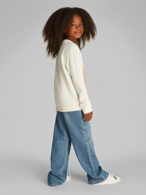 White Sunset Graphic Terry Sweatshirt  Girls