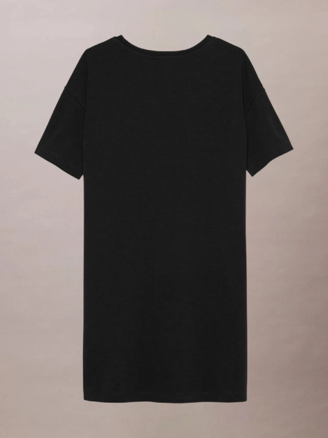 Black Loose Logo T-shirt Dress  Girls