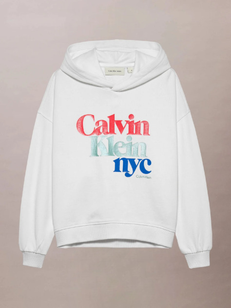White Relaxed Logo Hoodie  Girls
