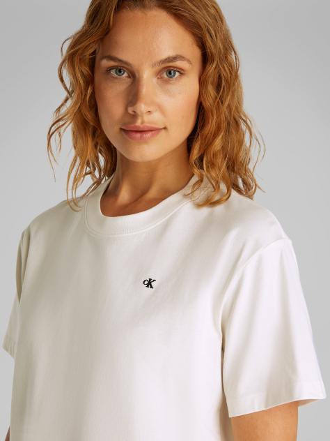White Relaxed Back Logo T-shirt  Women