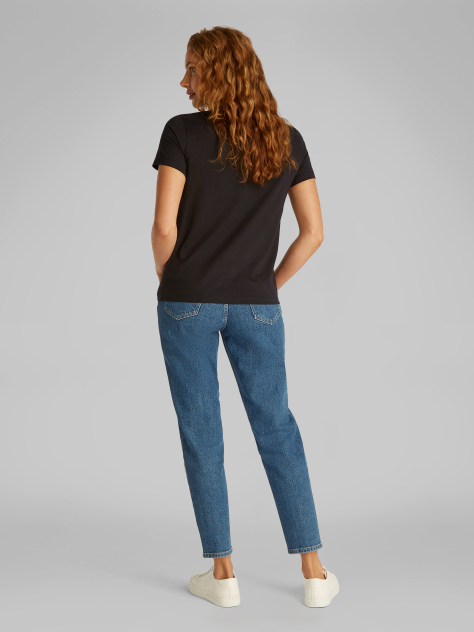 Μαύρο T-Shirt Σε Κανονική Γραμμή  Γυναίκα