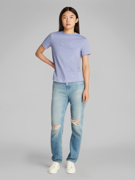 Purple Applique Regular T-Shirt  Women
