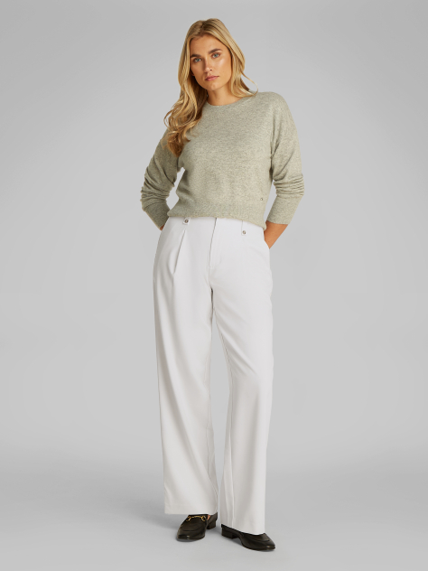 White Ecovero Tailored Wide Pants  Women