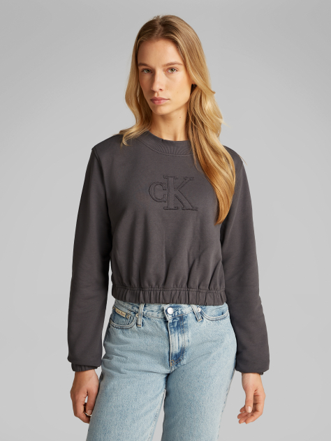 Grey Applique Crewneck Sweatshirt  Women