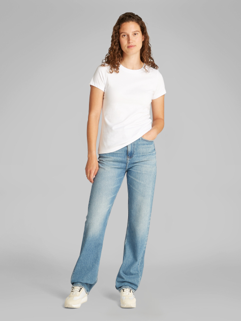 Λευκό T-shirt Με Λογότυπο Σε Slim Γραμμή  Γυναίκα