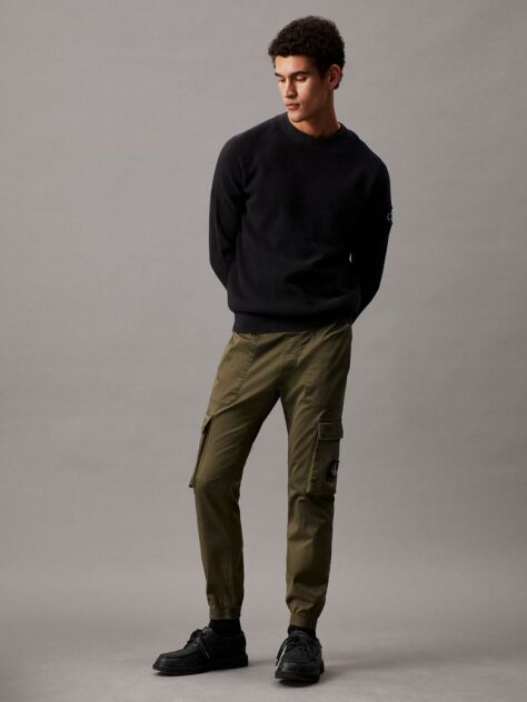 Green Skinny Washed Cargo Pants  Men