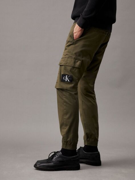 Green Skinny Washed Cargo Pants  Men