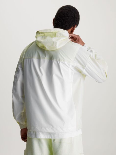 White Relaxed Hooded Ripstop Jacket  Men