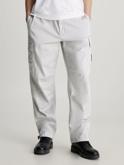 Grey Cotton Twill Cargo Pants  Men