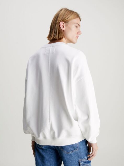 Λευκό Oversized Φούτερ Με Μονόγραμμα  Άνδρας