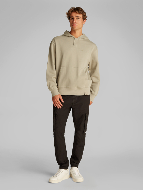 Μπεζ Hoodie Από Βαμβακερό Terry Με Μονόγραμμα  Άνδρας
