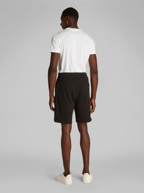 Black Men's waffle shorts, perfect for casual looks  Men