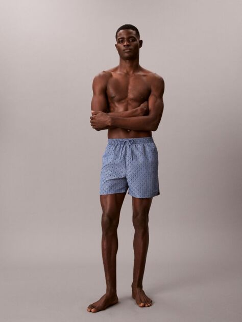 Blue Solid Swim Shorts  Men