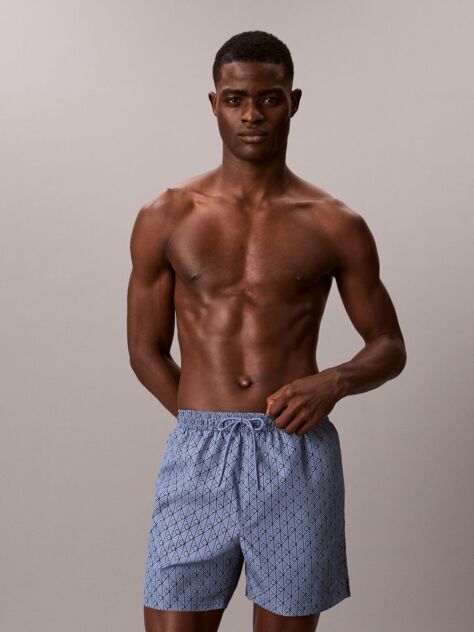 Blue Solid Swim Shorts  Men