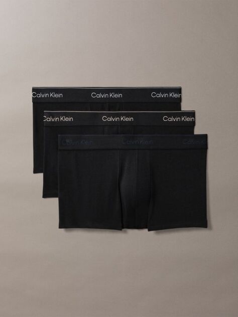 Μαύρο Σετ 3 Χαμηλόμεσα Μπόξερ - Icon Cotton Stretch  Άνδρας
