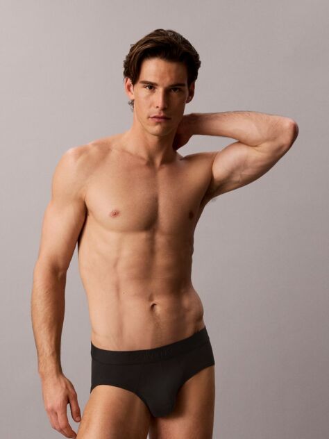 Black Stretch Pima Cotton Briefs  Men