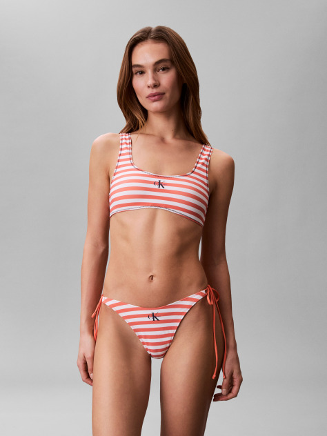 Orange Bralette Bikini Top - CK Monogram  Women