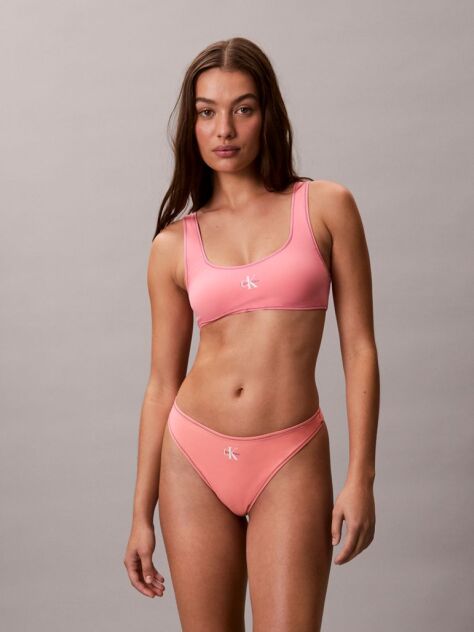 Pink Bralette Bikini Top - CK Monogram  Women