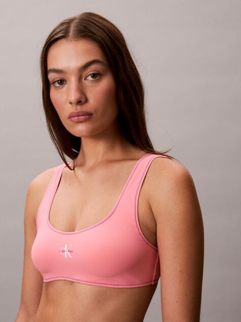 Pink Bralette Bikini Top - CK Monogram  Women