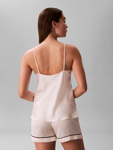 White Satin Camisole Pyjama Top  Women