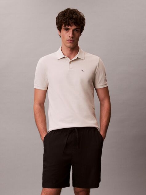 Μπεζ Polo T-Shirt Από Βαμβάκι Πικέ  Άνδρας