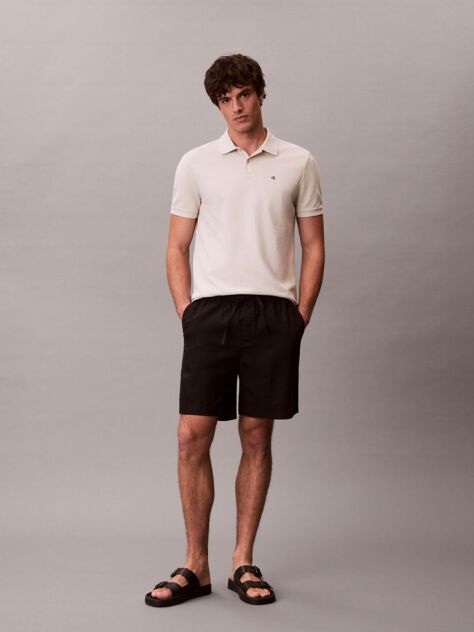 Μπεζ Polo T-Shirt Από Βαμβάκι Πικέ  Άνδρας