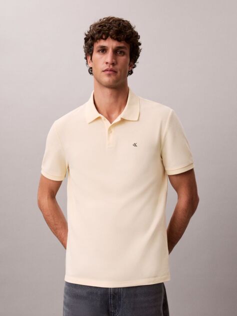 Μπεζ Polo T-Shirt Από Βαμβάκι Πικέ  Άνδρας