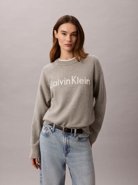 Grey Logo Graphic Relaxed Jumper  Women