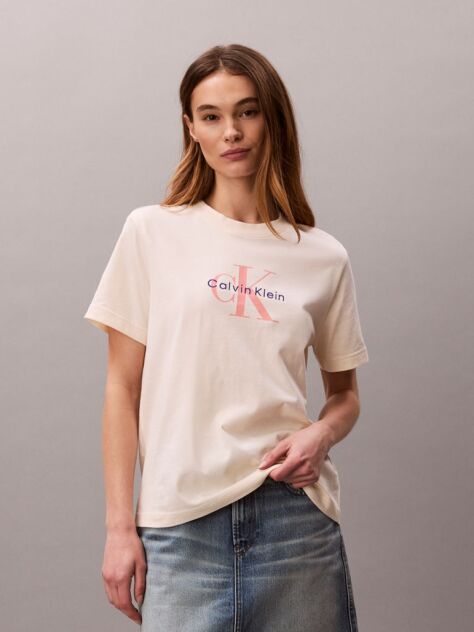 Λευκό T-Shirt Με Λογότυπο  Γυναίκα